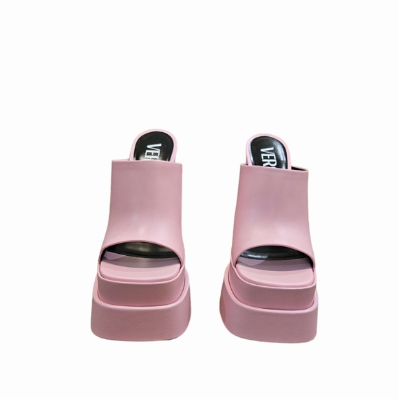 VERSACE Aevitas Platform Mules in Candy Pink Size 38.5 NIB - Picture 8 of 14